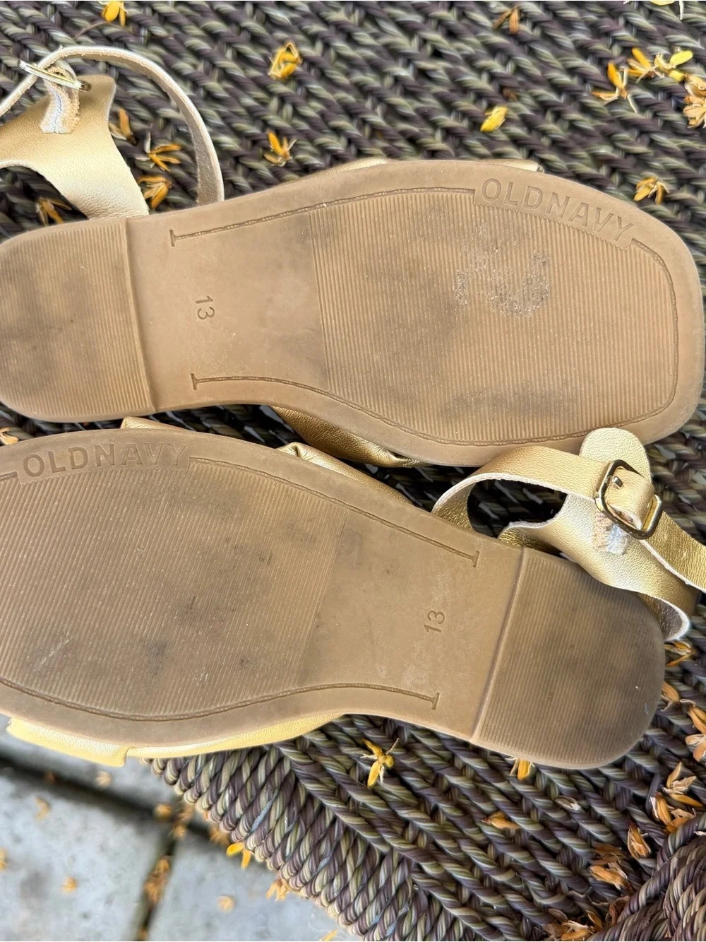 Old Navy Metallic Gold Knot Strap Women's Sandals